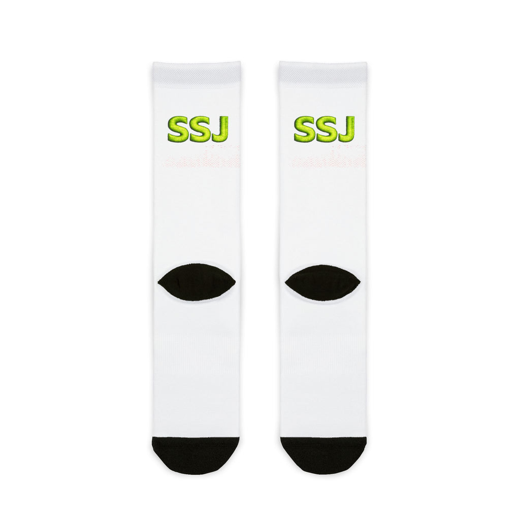 SSJ Sublimation Crew Socks — Custom Athletic Cotton Blend Socks