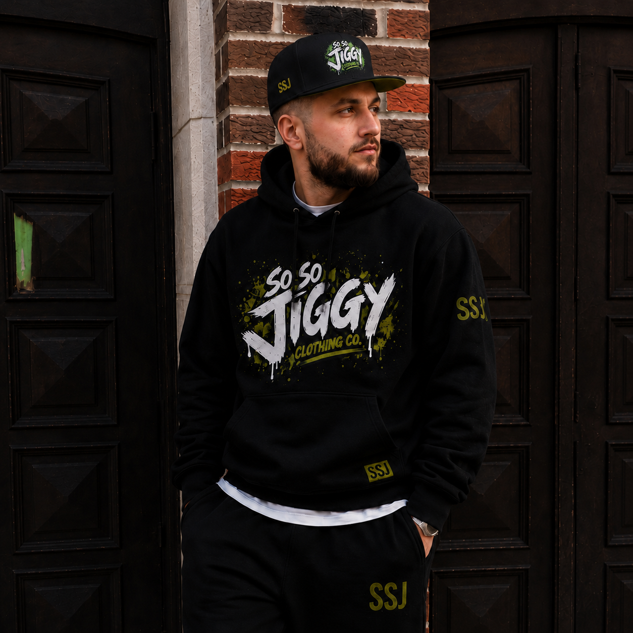 Embroidered 'Iggy' Graffiti Snapback Hat — Black Streetwear Cap