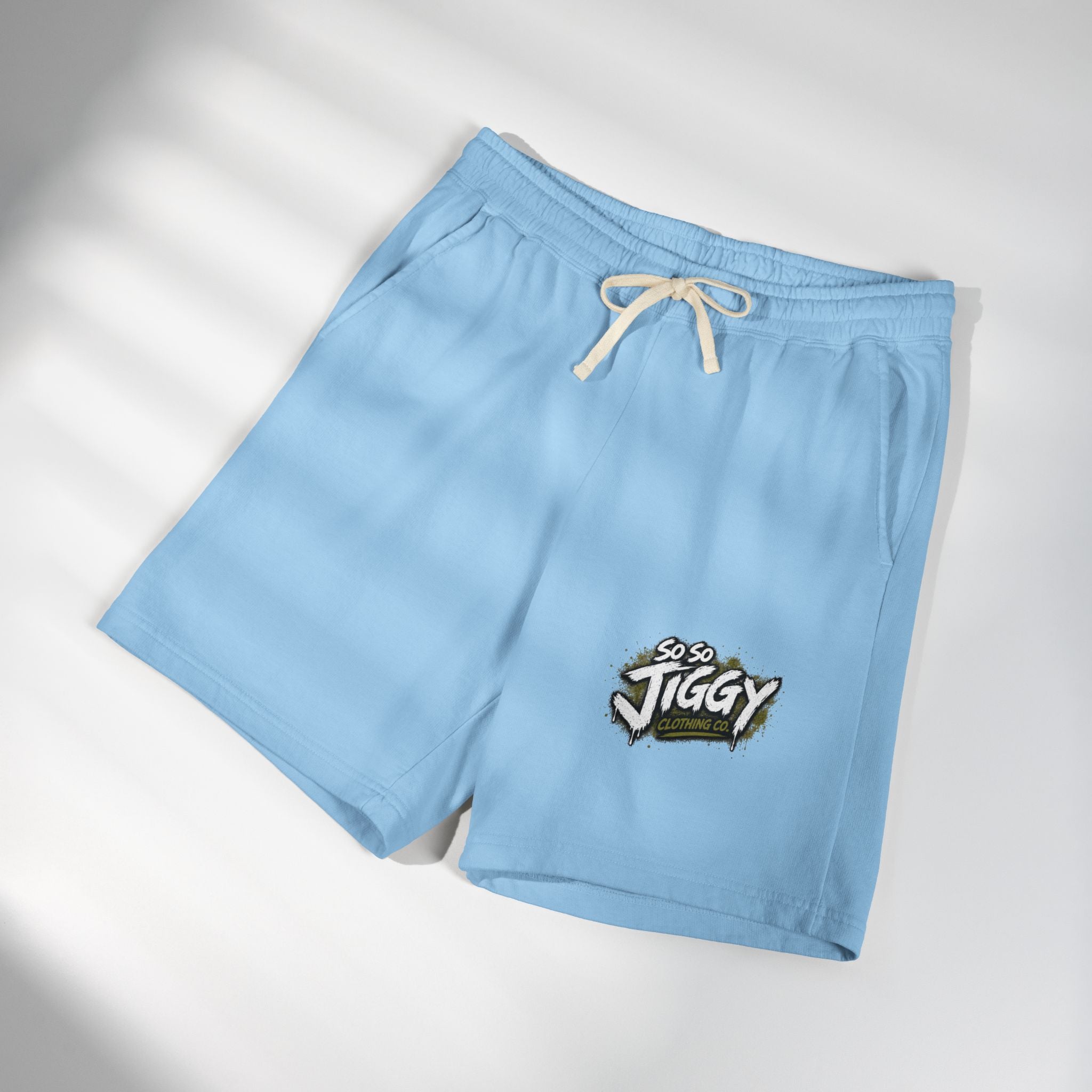 So So Jiggy Fleece Sweat Shorts — Lightweight Garment-Dyed Lounge Shorts
