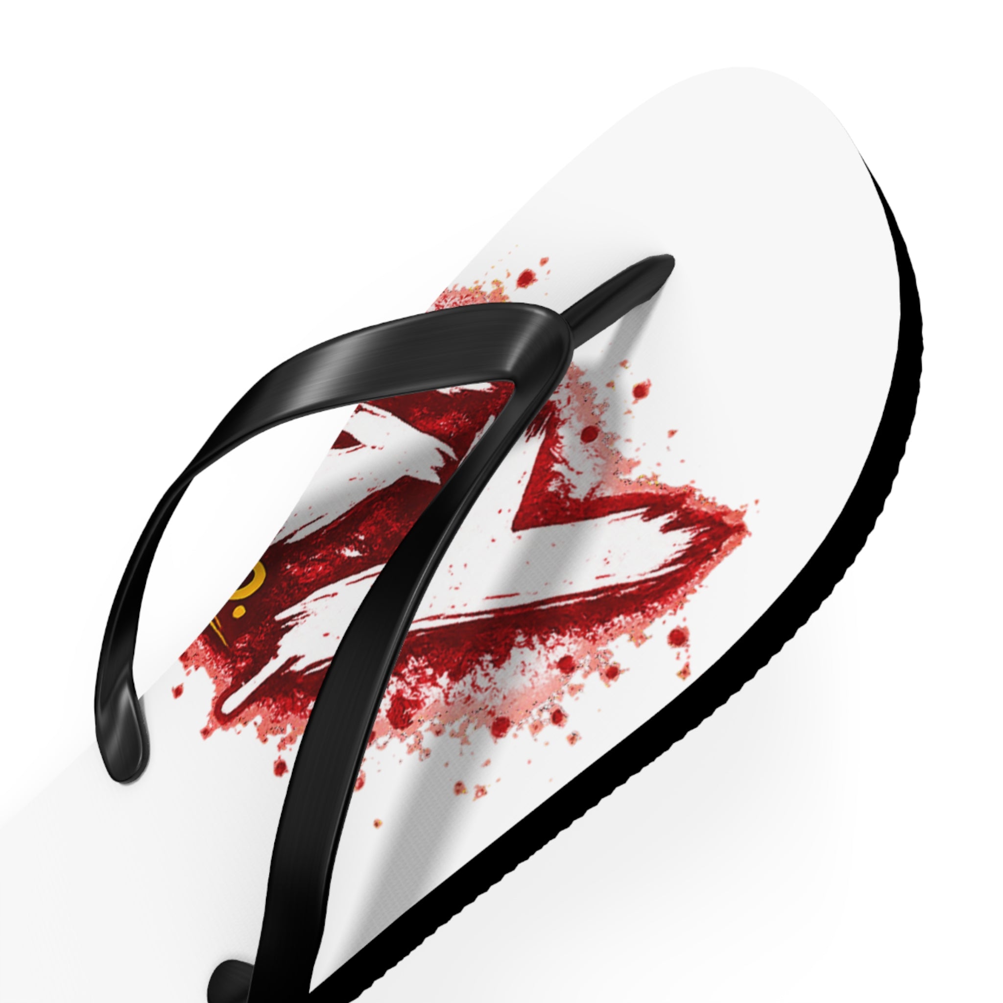 Flip Flops - Graffiti Red Script Summer Beach Sandals
