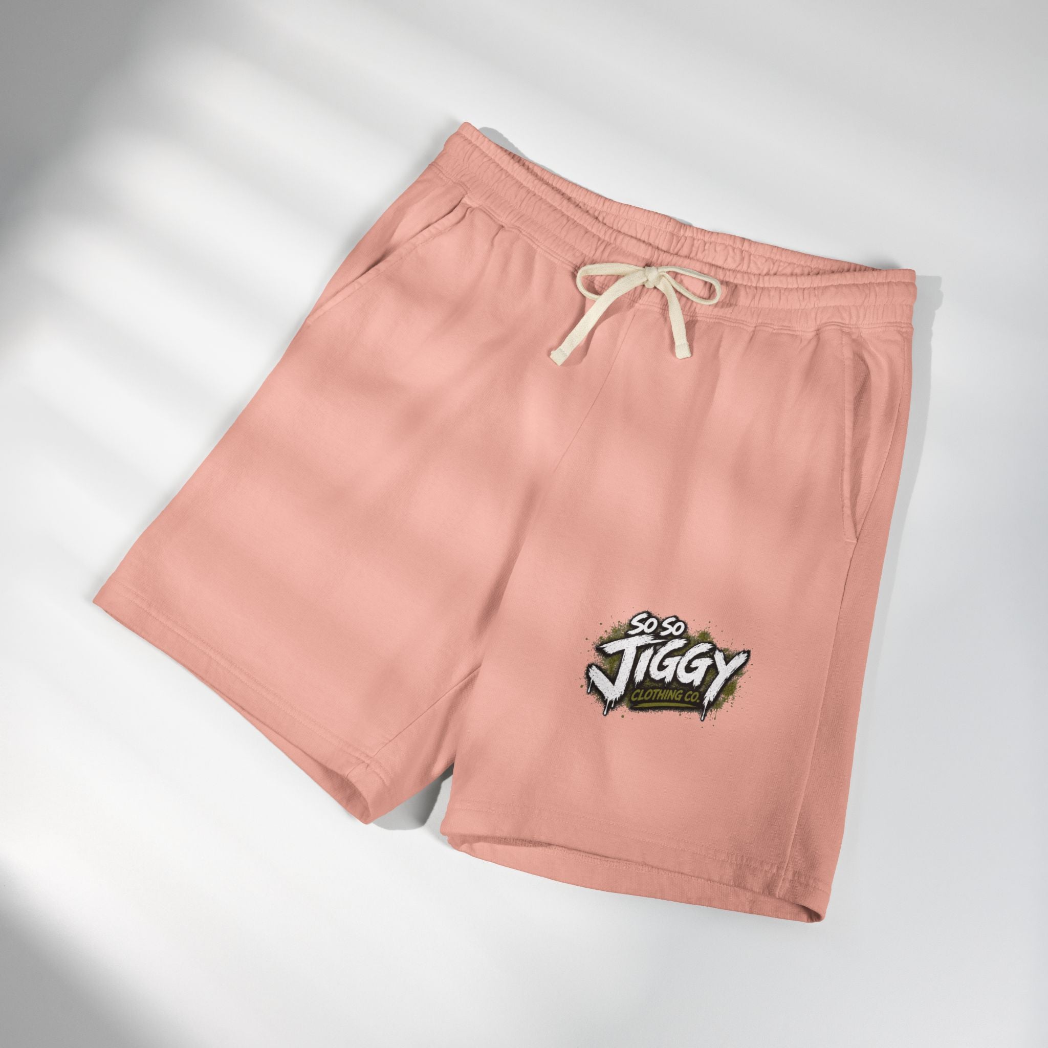 So So Jiggy Fleece Sweat Shorts — Lightweight Garment-Dyed Lounge Shorts