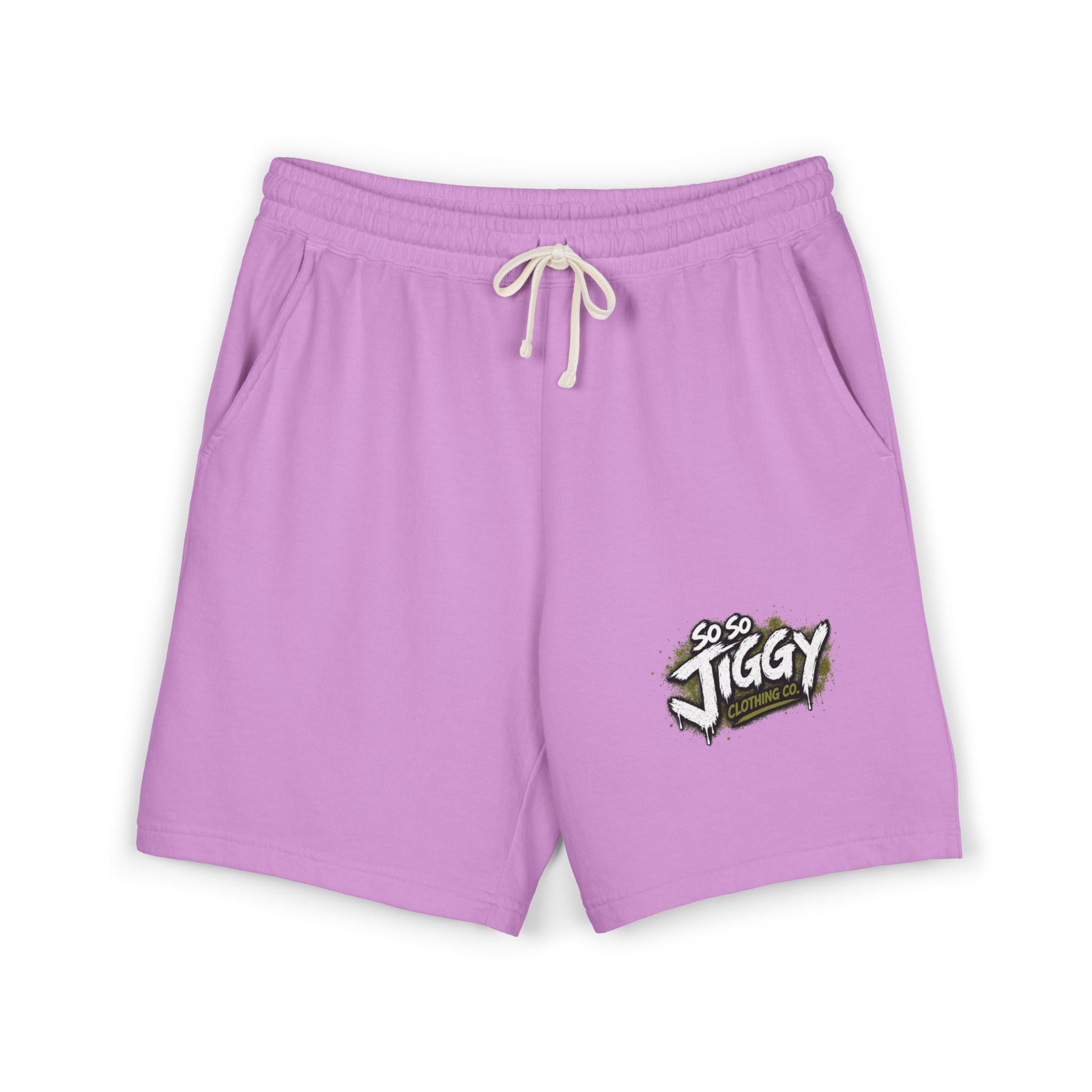 So So Jiggy Fleece Sweat Shorts — Lightweight Garment-Dyed Lounge Shorts