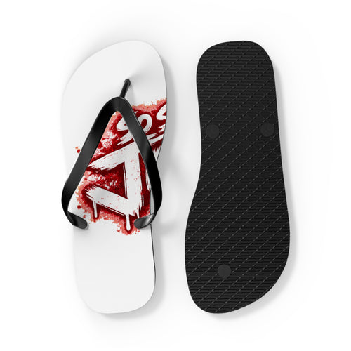 Flip Flops - Graffiti Red Script Summer Beach Sandals