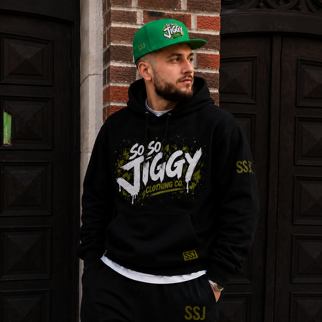 Embroidered 'Iggy' Graffiti Snapback Hat — Black Streetwear Cap